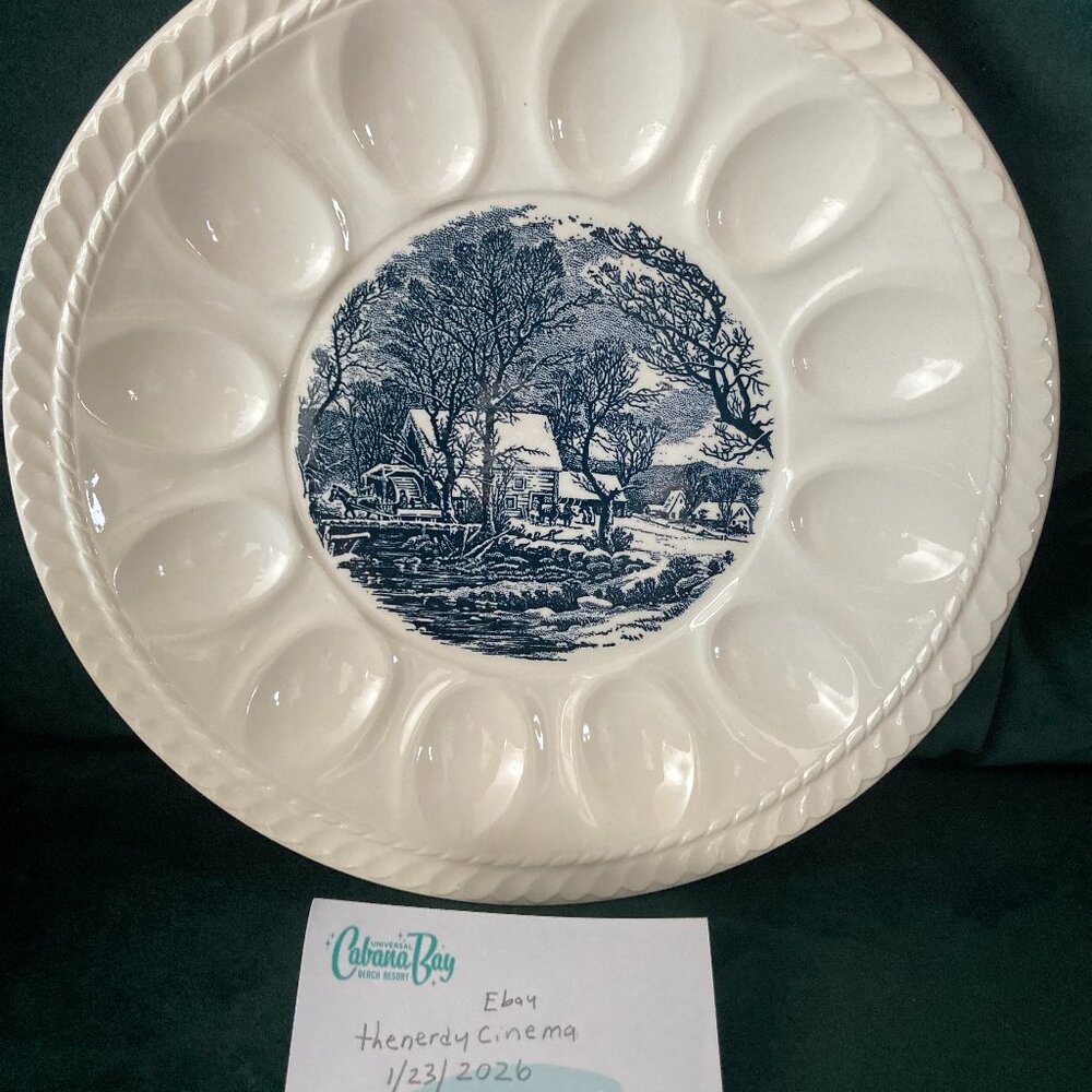 Currier And Ives Egg Plate